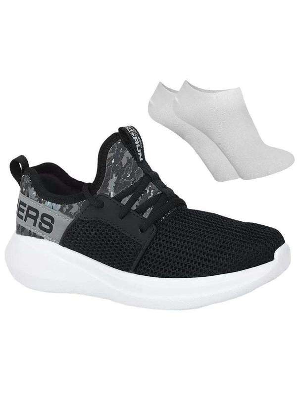 Skechers - Kit Tênis Skechers Go Run Fast Masculino e par de Meia Preto