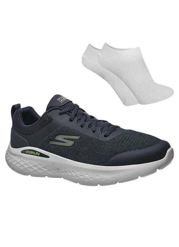 Skechers - Kit Tênis Skechers Go Run Lite Masculino e par de Meia Azul