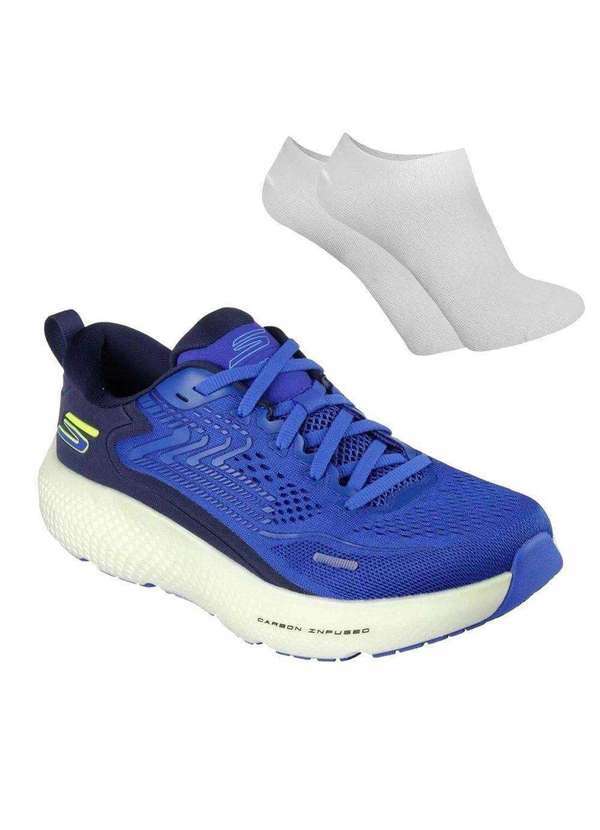 Skechers - Kit Tênis Skechers Go Run Max Road 6 Masculino e par de Meia Azul