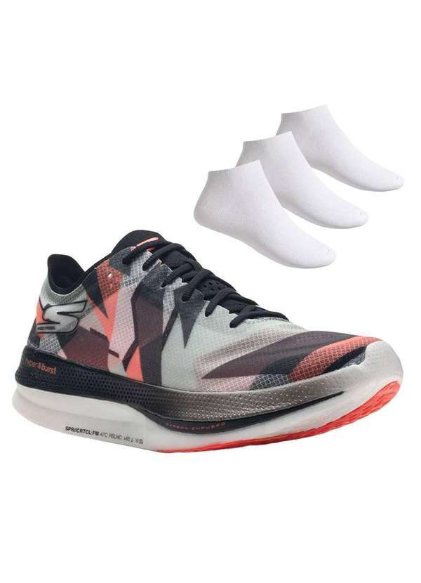 Skechers - Kit Tênis Skechers Go Run Speed Masculino e 3 pares de Meias Preto