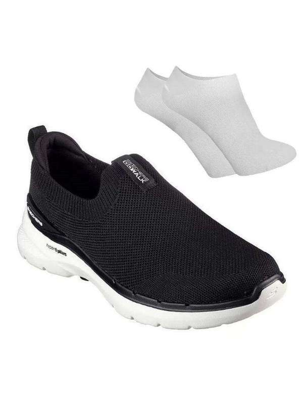 Skechers - Kit Tênis Skechers Go Walk 6 Masculino e par de Meia Preto