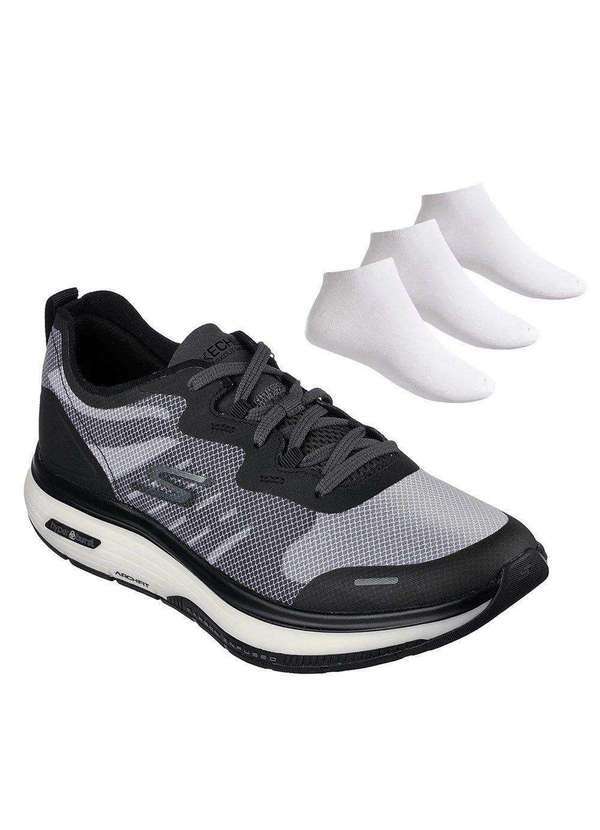 Skechers - Kit Tênis Skechers Go Walk Workout Masculino e 3 pares de Meias Preto