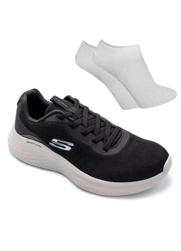 Skechers - Kit Tênis Skechers Skech-Lite Pro Ledger Masculino e par de Meia Preto
