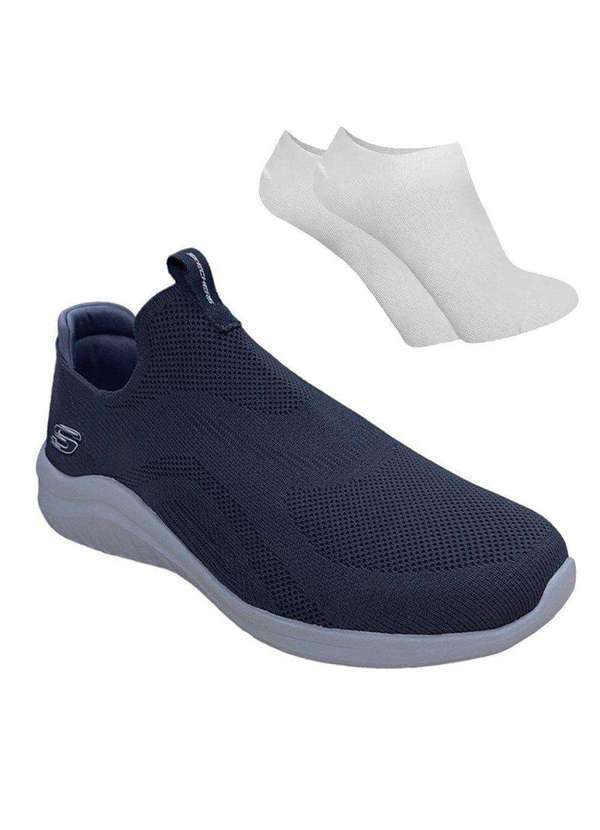 Skechers - Kit Tênis Skechers Ultra Flex 2.0 Masculino e par de Meia Azul