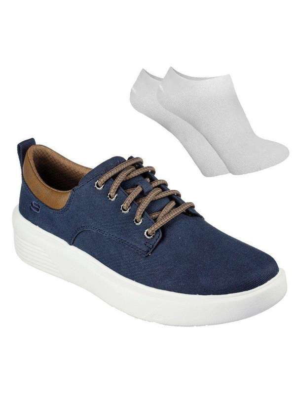 Skechers - Kit Tênis Skechers Viewson-Doriano Masculino e par de Meia Azul