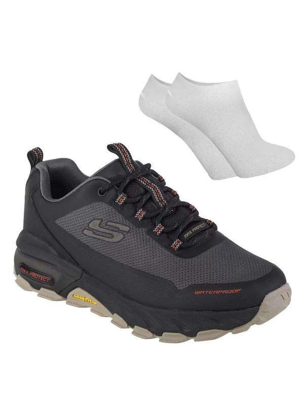 Skechers - Tênis Impermeável Skechers Max Protect Fast Masculino e Meia Preto