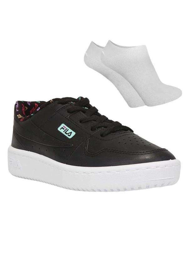 Fila - Kit Tênis Fila Arcade Infantil e par de Meia Preto