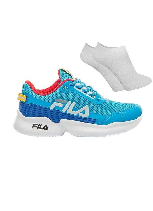 Fila Kit Tênis Fila Split Infantil e par de Meia Azul