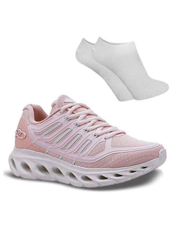 Olympikus - Kit Tênis Olympikus Cyber 4 Infantil e par de Meia Rosa
