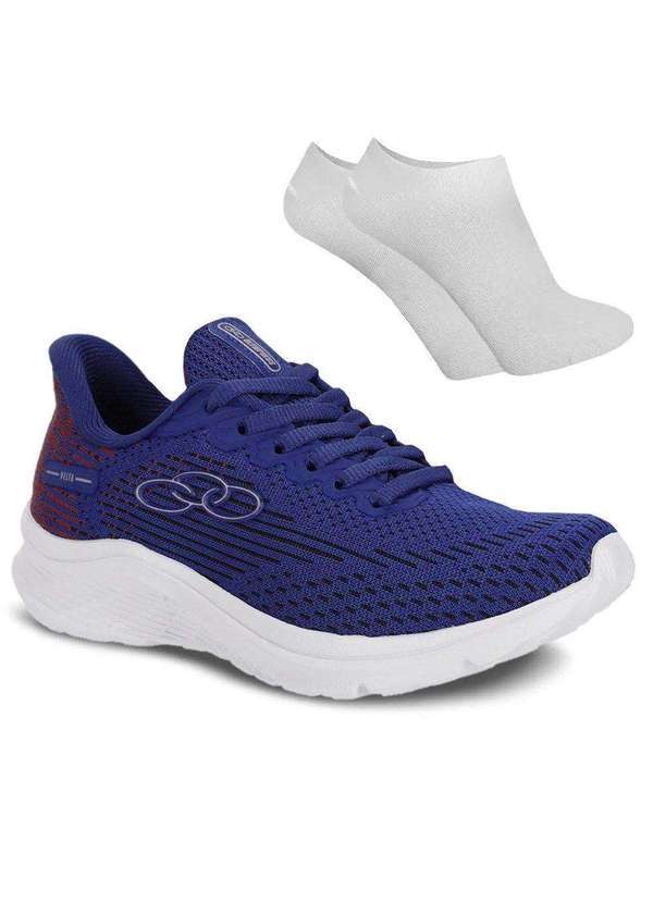 Olympikus - Kit Tênis Olympikus Delta Infantil e par de Meia Azul
