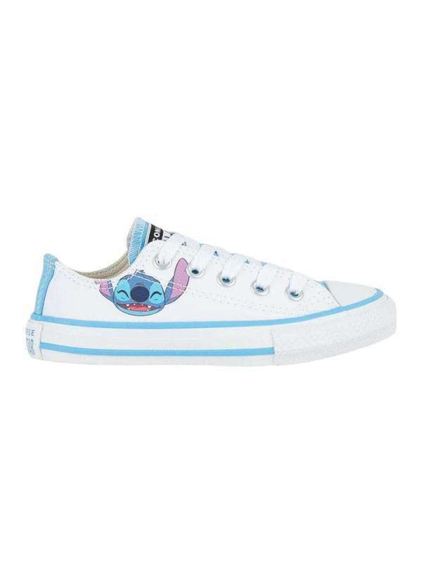 Converse - Tênis Converse All Star Chuck Taylor Disney Stitch Ox Infantil Branco