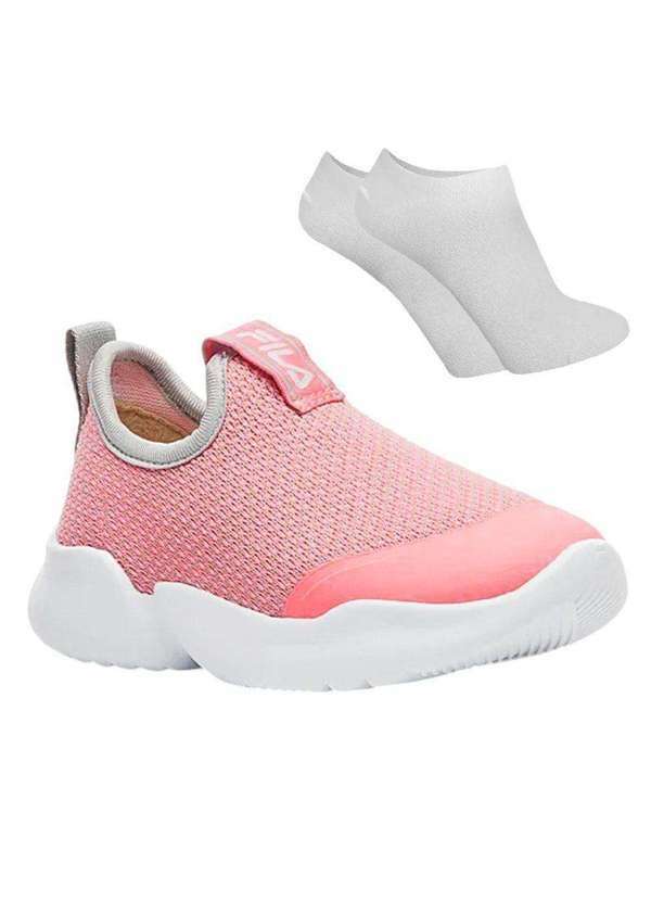 Fila - Kit Tênis Fila Funny Baby e par de Meia Rosa