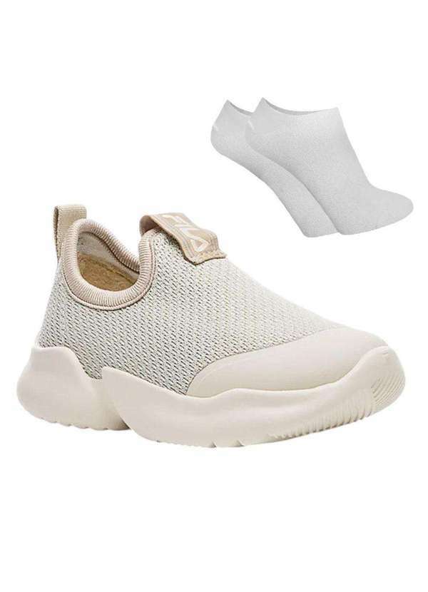 Fila - Kit Tênis Fila Funny Baby e par de Meia Bege