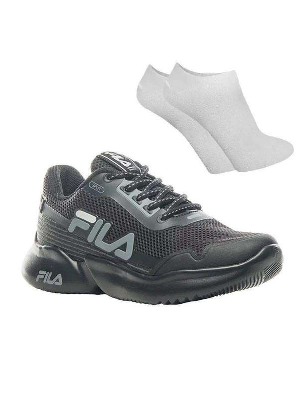 Fila - Kit Tênis Fila Split Infantil e par de Meia Preto