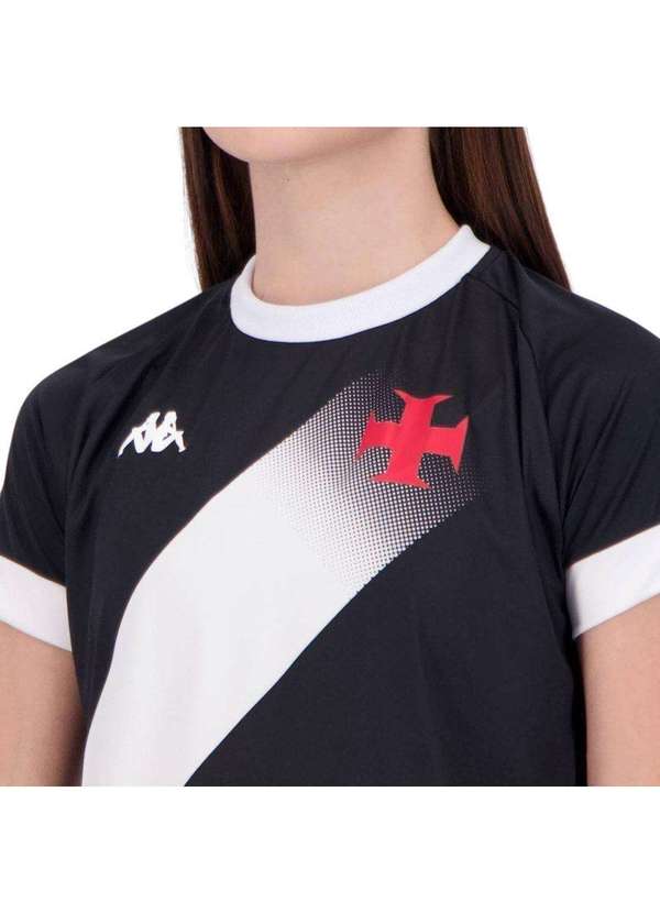 Kappa - Camisa Kappa Vasco Supporter Graphik Feminina Preto 3