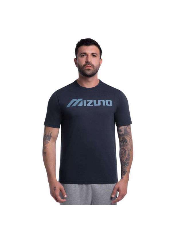 Mizuno - Camiseta Mizuno Big Logo Masculina Azul