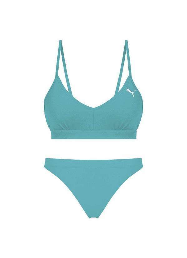 Puma - Biquíni Puma Top Sporty e Calcinha Fio Dental Feminino Azul