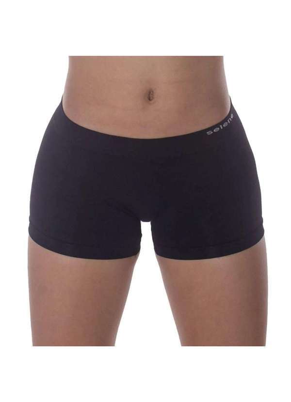 Selene - Calcinha Boxer Selene sem Costura Feminina - Preto Preto