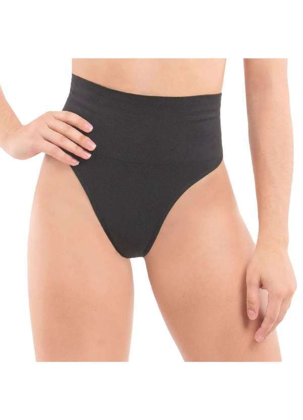 Selene - Calcinha Redutora Selene Fio Dental sem Costura - Preto Preto