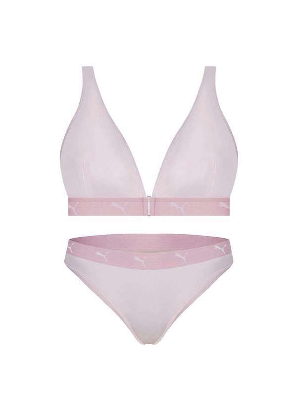 Puma - Conjunto Puma Sutiã Triângulo e Calcinha Fio Dental Feminino Conjunto Puma Feminino