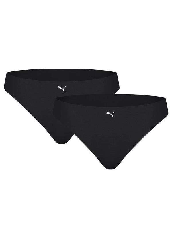 Puma - Kit 2 Calcinhas Puma Corte a Fio Feminina Preto