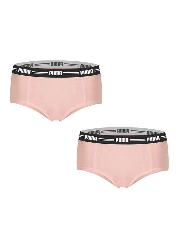 Puma - Kit 2 Calcinhas Puma Mini Boxer Feminino Bege