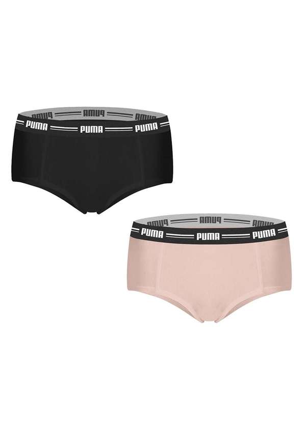 Puma - Kit 2 Calcinhas Puma Mini Boxer Feminino Preto