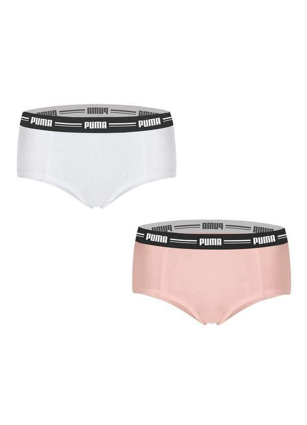 Puma - Kit 2 Calcinhas Puma Mini Boxer Feminino Rosa