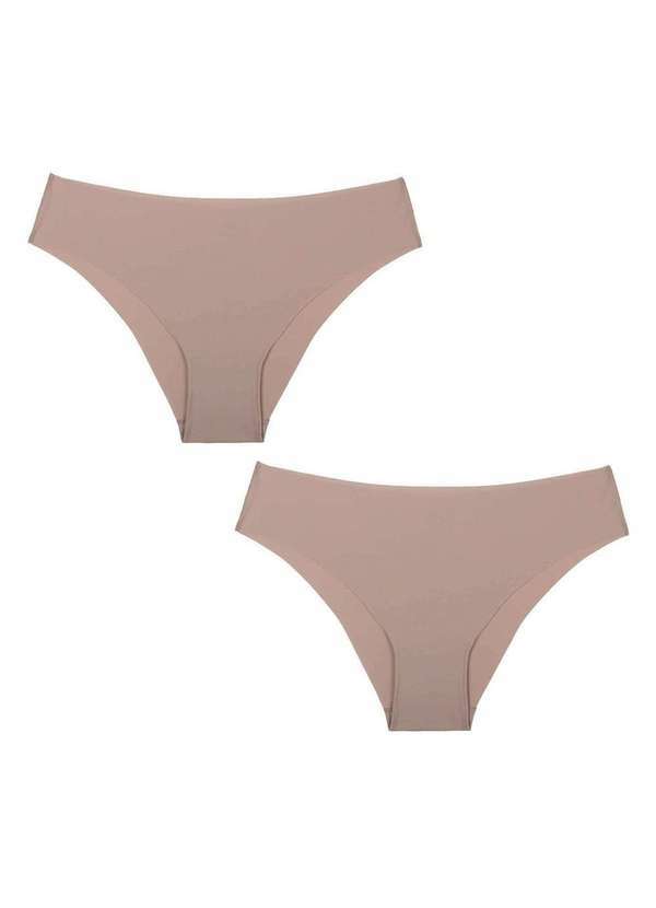 Selene - Kit 2 Calcinhas Selene Corte a Fio Feminina Bege