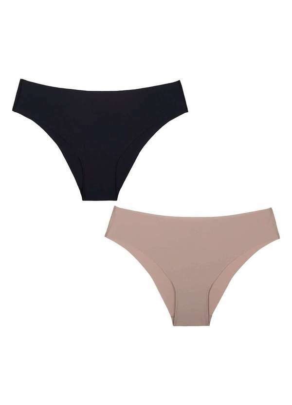Selene - Kit 2 Calcinhas Selene Corte a Fio Feminina Preto