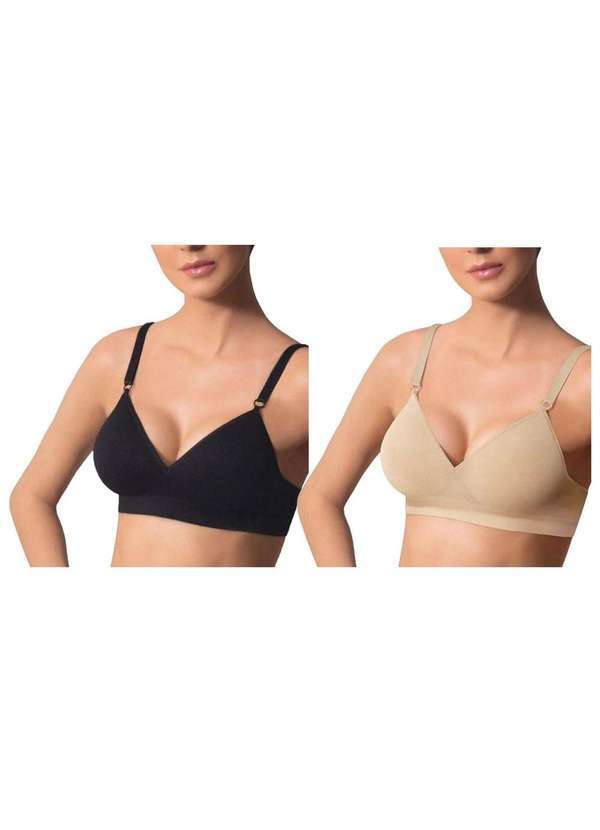 Selene - Kit 2 Sutiãs Selene com Bojo sem Costura Feminino Preto