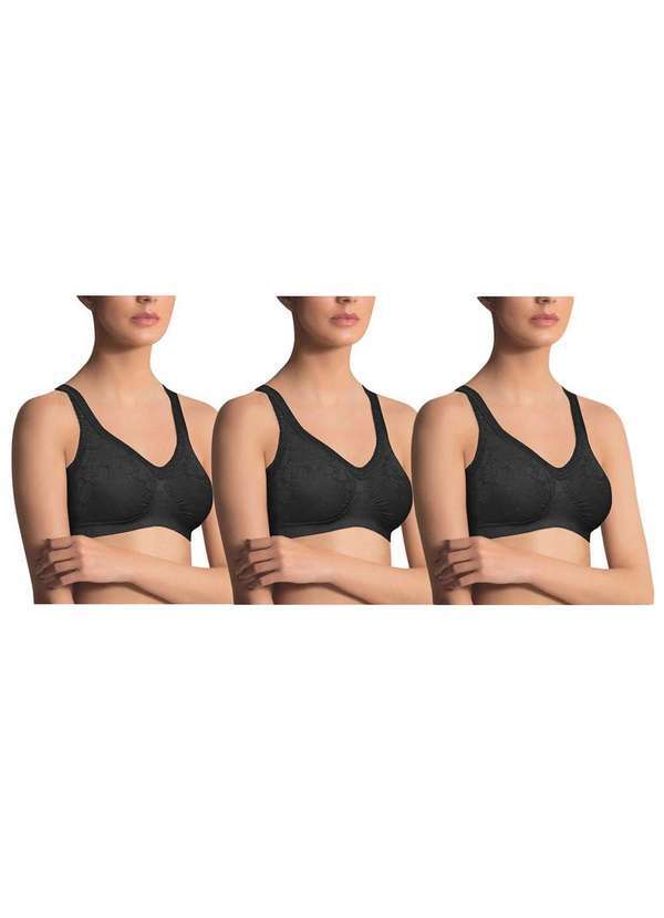 Selene - Kit 3 Sutiãs Selene sem Costura Feminino - Preto Preto