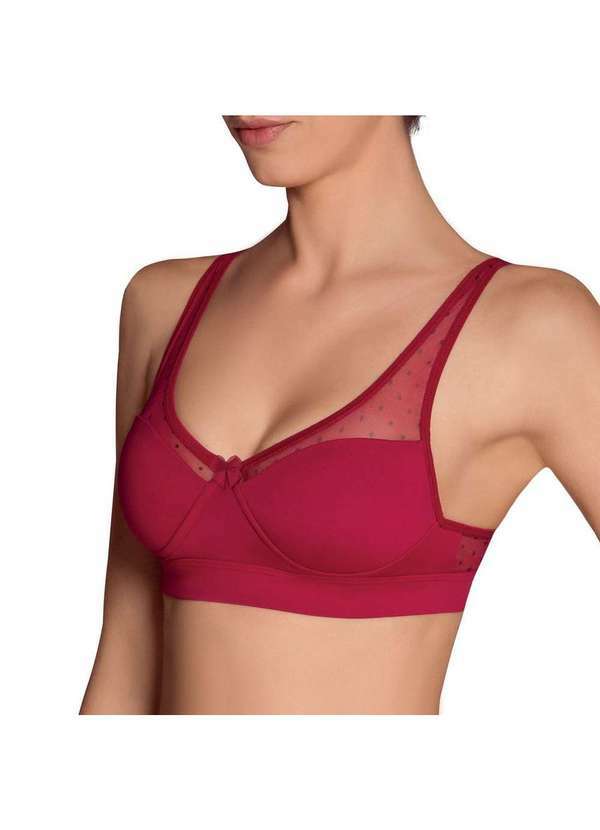 Selene - Sutiã Selene com Tule Poá Feminino Vermelho