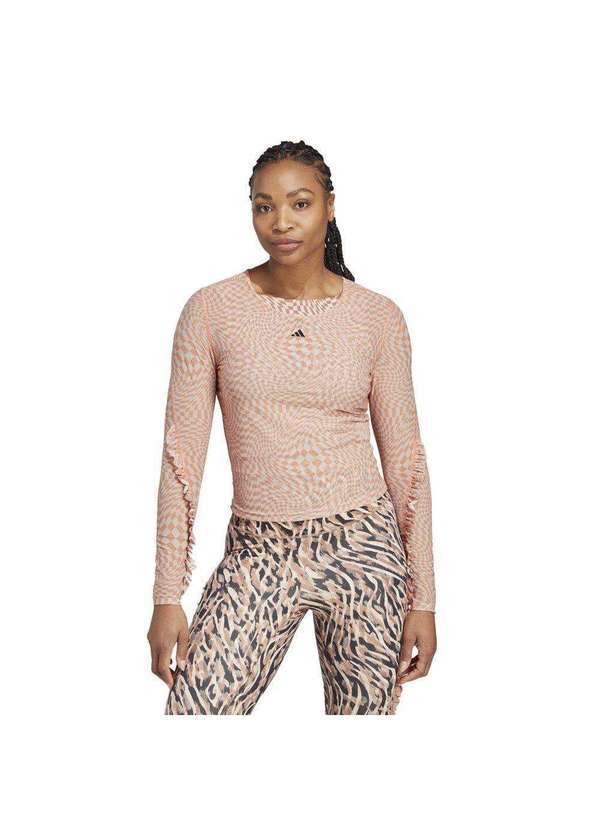Adidas - Camisa Adidas Yoga Studio Aop Feminina Nude