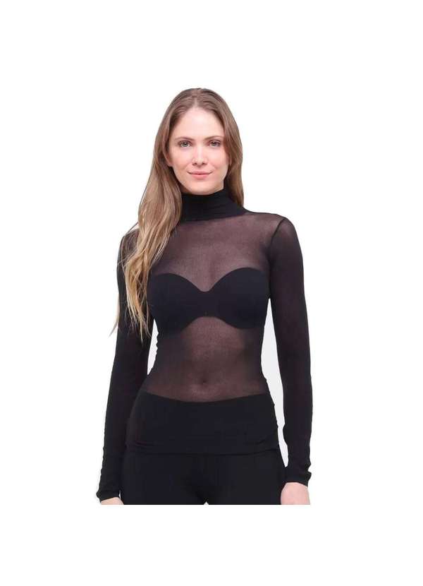 Selene - Camisa Selene Segunda Pele Feminina Preto