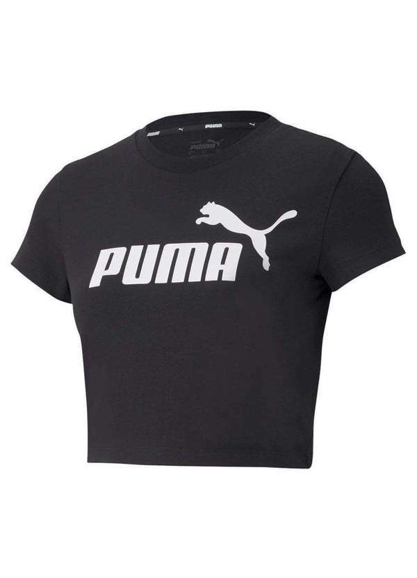 Puma - Camiseta Cropped Puma Essentials Slim Logo Feminina Camiseta Puma Essentials Feminina