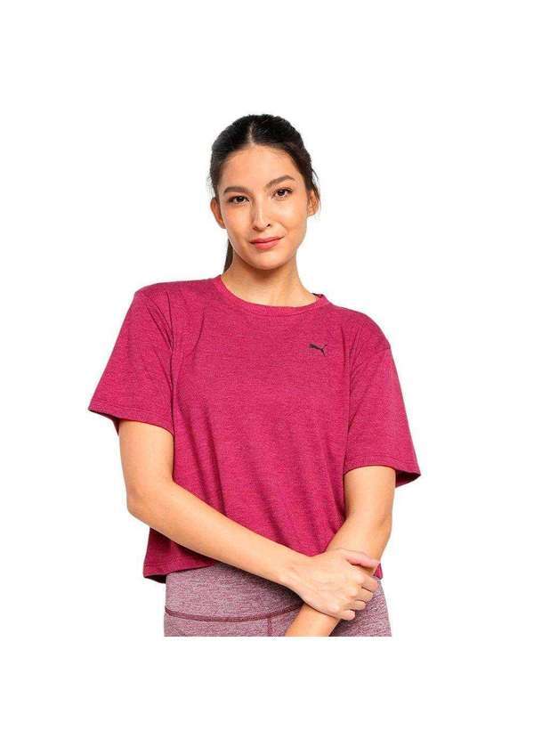 Puma - Camiseta Cropped Puma Performance Heather Feminina Rosa