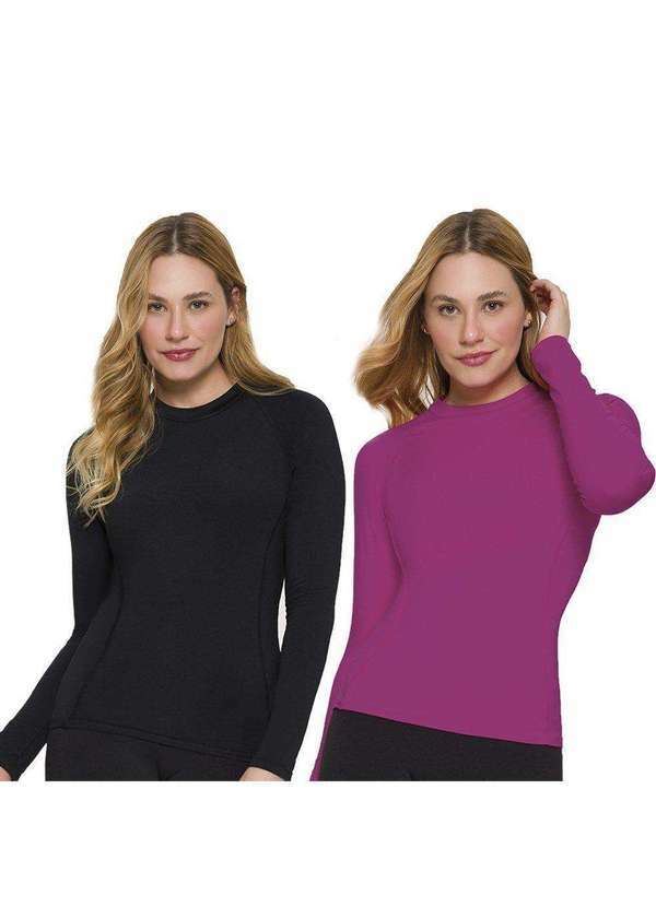Selene - Kit 2 Camisas Térmica Selene Segunda Pele Feminina Preto