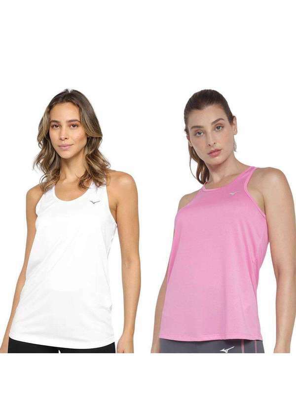 Mizuno - Kit 2 Regatas Mizuno Nirvana Feminina Rosa