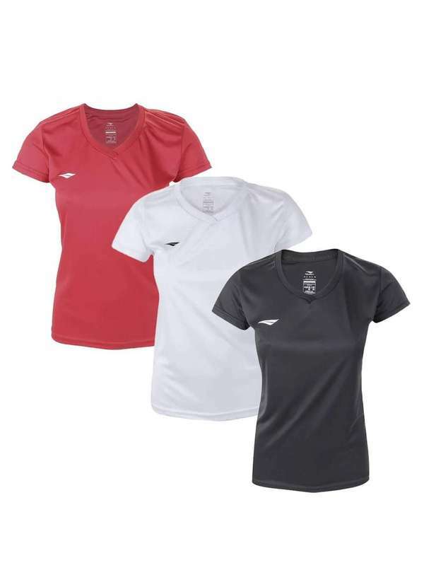 Penalty - Kit 3 Camisetas Penalty X Feminino Vermelho