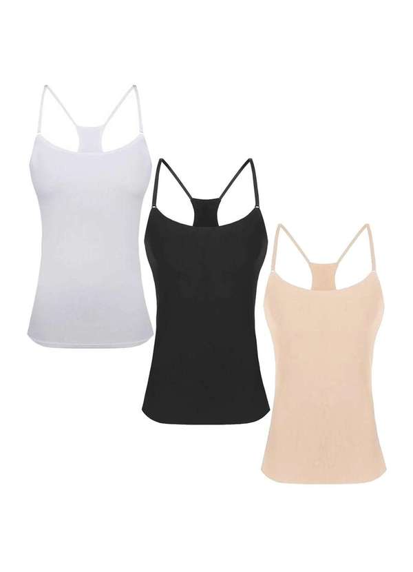 Puma - Kit 3 Regatas Puma Modal Stretch Feminino Branco