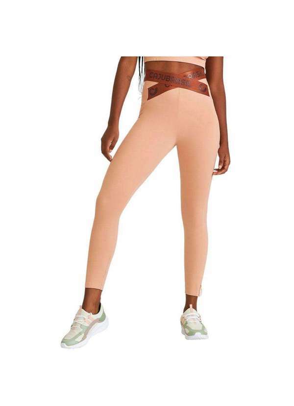 Cajubrasil - Calça Legging Cajubrasil Faixa Transpassada Feminina Bege