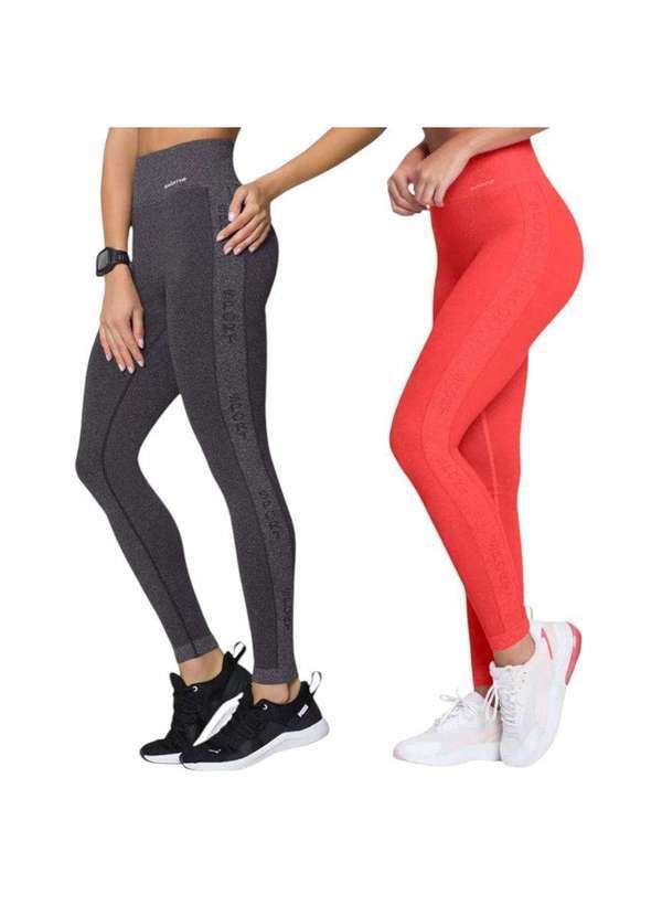 Selene - Kit 2 Calças Legging Selene sem Costura Sport Feminina Preto