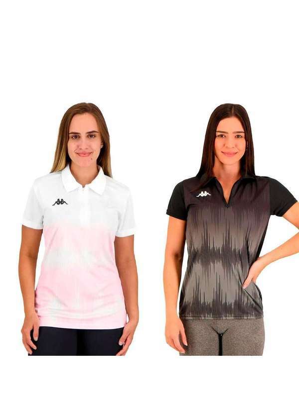 Kappa - Kit 2 Camisas Polo Kappa Eloise Feminina - Branco
