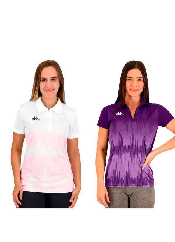 Kappa - Kit 2 Camisas Polo Kappa Eloise Feminina - Branco