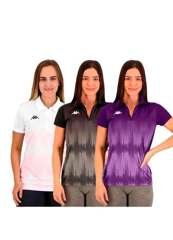 Kappa - Kit 3 Camisas Polo Kappa Eloise Feminina - Branco
