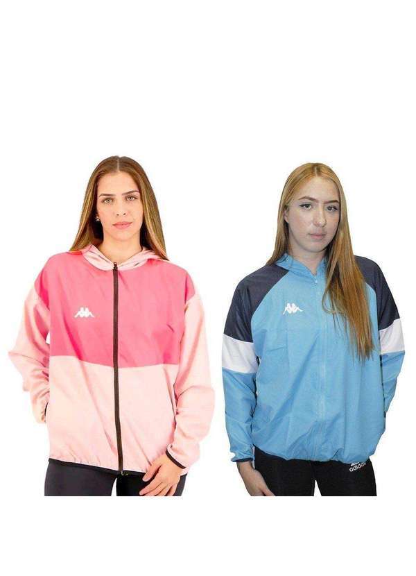 Kappa - Kit 2 Jaquetas Quebra Vento Kappa Lory Witz Feminina Rosa