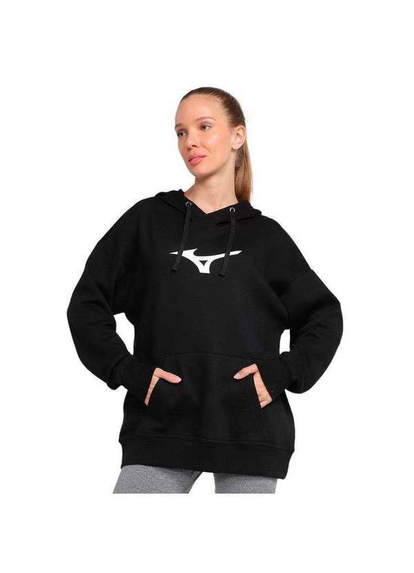 Moletom Mizuno Big Logo Feminino Preto Esporte Legal