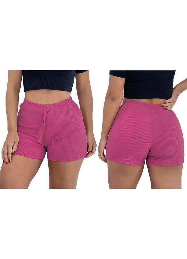 Pmc - Kit 2 Shorts Pmc Canelado Feminino Rosa 2