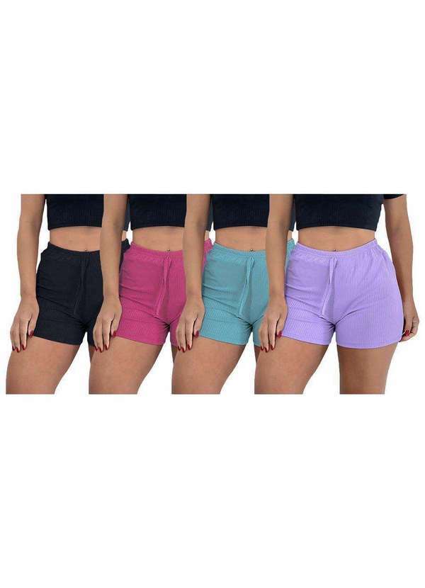 Pmc - Kit 4 Shorts Pmc Canelado Feminino Rosa 1